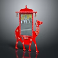 Red Camel Shaped Decorative Living Supplies With White Patterns Top Pavilion And Tassels