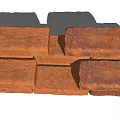 Red Building Bricks Stacked In Various Structural Patterns For Construction 3d model