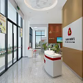 Modern Administrative Service Hall Interior With Service Counters Self service Kiosks And Green Plants