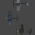 old fighter 3d model