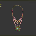 Layered Brown Cord Necklace With Beads Feather Accents And Central Turquoise Stone