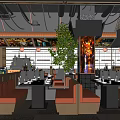 Modern Hotpot Restaurant Interior Design With Stylish Tables Leather Seats And Ambient Lighting