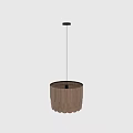 Wooden Scalloped Chandelier With Layered Design For Modern Home Interior