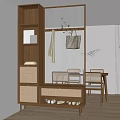 Nordic-Quiet Partition Shoe Cabinet 3d model