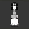 3D Rendered Truck With Silver Cab Black Chassis Multiple Wheels And Reflective Surface