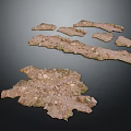 modern pavement stone pavement path stone steps 3d model
