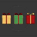 Colorful Decorative Gift Boxes With Gold Green Red Bow Ribbons For Home Decoration