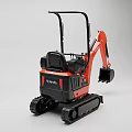 KUBOTA BX1 Compact Utility Excavator Orange Black With Tracks Functional Design