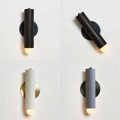 Modern Minimalist Wall Lamps With Black White Grey And Gold Sleek Design And Soft Lighting 3d model