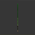 Elegant Green Bladed Sword with Golden Hilt and Shiny Metallic Base