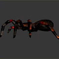 Detailed 3D Render of Spider With Red Glowing Legs and Dark Body