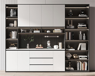 Modern bookcase 3d model