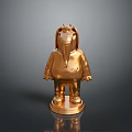 Golden Elephant Sculpture With Hoodie Design On Shiny Base Modern Art Figure
