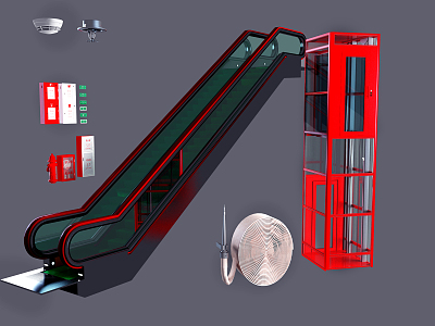 Industrial LOFT Elevator Escalator Sightseeing Elevator model