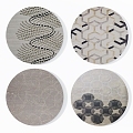 High gray abstract art pattern round carpet combination 3d model