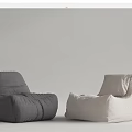 Comfortable Bean Bag Chairs In Gray And Beige Colors For Living Room