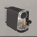 Black Espresso Machine With Two Coffee Cups Glass And Capsules