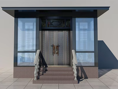 Modern sun room glass room 3d model