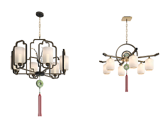 New Chinese Chandelier 3d model