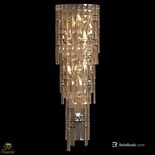 Elegant Crystal Wall Lamp With Hanging Prisms For Modern Home Decor 3d model 