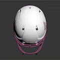 White Football Helmet With Pink Facemask And Stylish Side Logo Detail Design