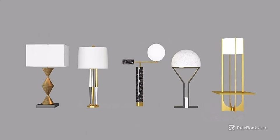 Stylish Modern Table Lamps With Various Design Styles For Home Decor 3d model