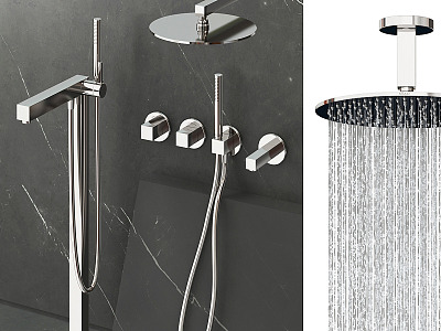 Modern rain shower faucet 3d model