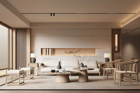 New Chinese Style Song Style Living Room 3d model