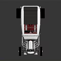 White Vintage Hot Rod Car With Exposed Engine And Custom Wheels 3d model