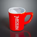 Red Nescafe Brand Mug With Logo For Essential Daily Life Use