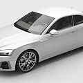 White Two Door Coupe Car With Sleek Body Sporty Wheels And Stylish Taillights