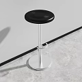 Modern Bar Stool With Black Seat And Silver Metal Frame Minimalist Design