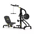 Sturdy Black Strength Training Fitness Equipment With Adjustable Seat And Weight Plates