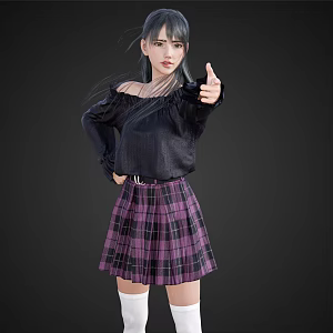 Temperament beauty model angry woman figure 3d model