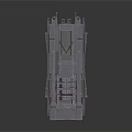 Industrial Style Building Structure With Multi Level Metal Modules And Support Pillars