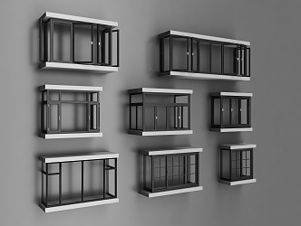 Bay window, casement window, sliding window, balcony window, aluminum alloy window 3d model