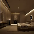 Modern SPA Sauna Interior With Minimalist Design Soft Lighting Comfortable Bed And Plush Towels