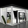 Modern Tobacco And Liquor Store Exterior With Glass Doors And Display Windows