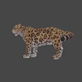 Pixel Style Leopard Character In Minecraft Like Game Environment With Green Grass And Trees