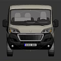 Sleek Silver Commercial Cargo Van Featuring Modern Design And Reflection On Dark Surface 3d model