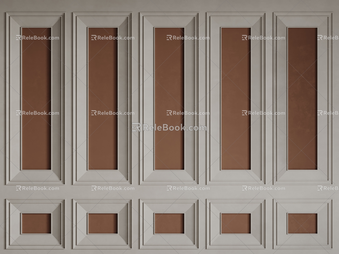 European-style background wall European-style wall panel European-style carved line 3d model