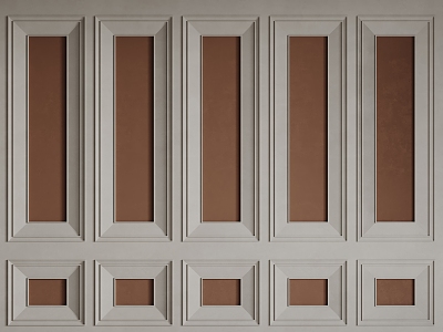 European-style background wall European-style wall panel European-style carved line 3d model