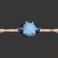 Anime Character With Blue Cat Ears And Arms Outstretched In Sailor Uniform White Stockings