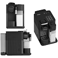 Modern Minimalist Kitchenware Display On Shelves With Mugs Jars Bottles Dishes And Coffee Maker