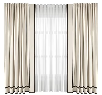 Quiet Wind Curtain Cloth Curtain Cloth Curtain Homestay Curtain Hotel Curtain 3d model
