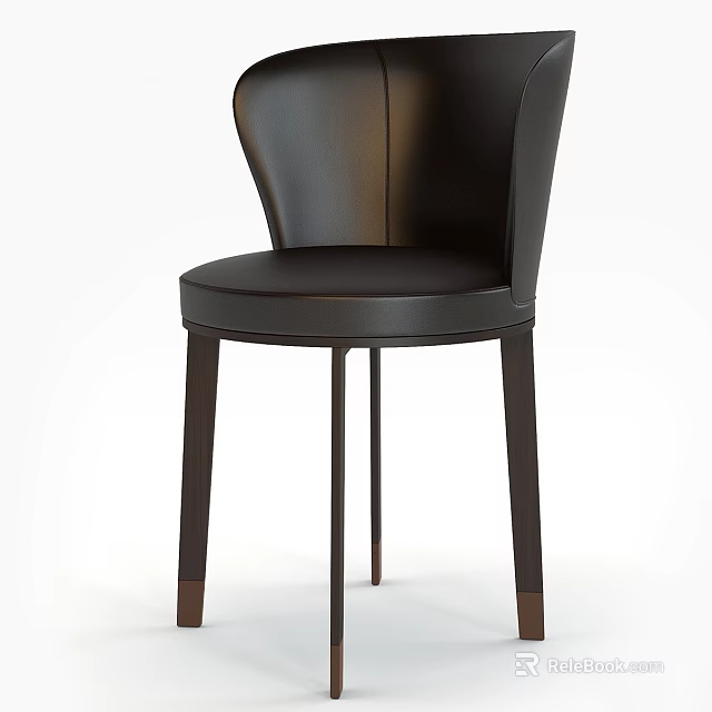 Modern Leather Single Chair with Sleek Metal Legs Contemporary Design for Home Use 3d model 