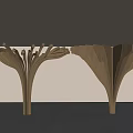 Modern Decorative Wooden Pillars Featuring Fan Shaped Radiating Structure in Minimalist Interior