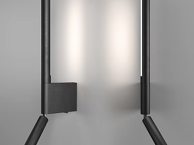Modern Minimalist Wall Lamp With Black Metal Structure And Soft Warm Illumination 3d model