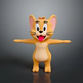 Game And Movie Yellow Cartoon Character With Big Ears Open Arms And Smiling