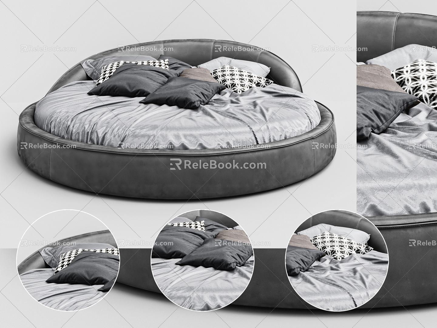 Modern Round Bed Bed 3d model